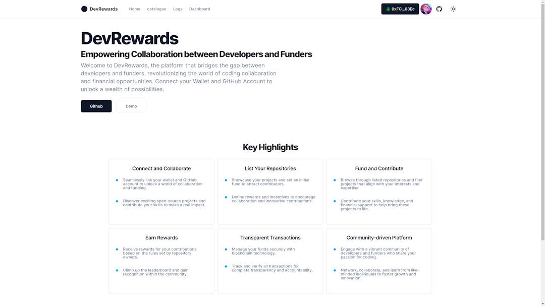 An image of the DevRewards project.